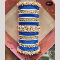 Manisha Jewellery Gold Plated Kundan Stone And Pearl Bangles Set
