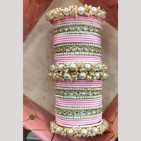 Manisha Jewellery Gold Plated Kundan Stone And Pearl Bangles Set