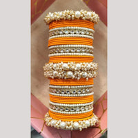 Manisha Jewellery Gold Plated Kundan Stone And Pearl Bangles Set