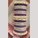 Manisha Jewellery Gold Plated Kundan Stone And Pearl Bangles Set