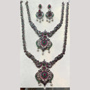 Manisha Jewellery Pota Stone And Pearl Double Necklace Set