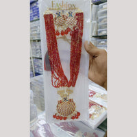 Manisha Jewellery Gold Plated Kundan Beads And Pearl Long Necklace Set