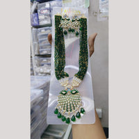 Manisha Jewellery Gold Plated Kundan Beads And Pearl Long Necklace Set