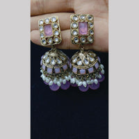Manisha Jewellery Gold Plated Kundan Stone And Pearls Jhumki Earrings