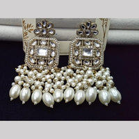 Manisha Jewellery Gold Plated Kundan Stone And Pearls Dangler Earrings