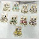 Manisha Jewellery Gold Plated Kundan Stone And Pearls Meenakari Dangler Earrings