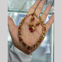 Manisha Jewellery Gold Plated Pota Stone Necklace Set