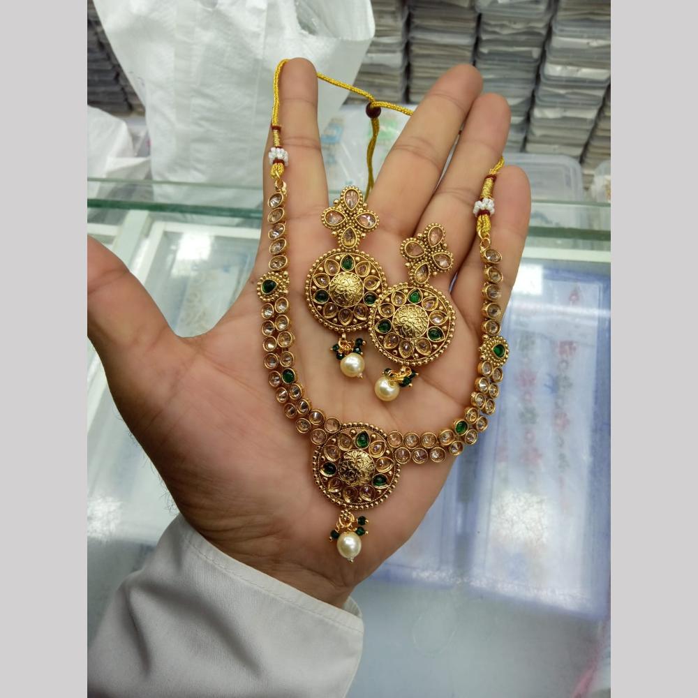 Manisha Jewellery Gold Plated Crystal Stone Necklace Set