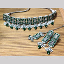 Manisha Jewellery Silver Plated Crystal Stone And Beads Choker Necklace Set