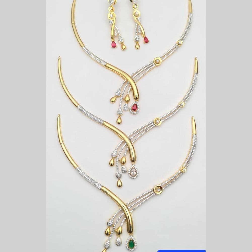 Manisha Jewellery Gold Plated Austrain Stone Necklace Set