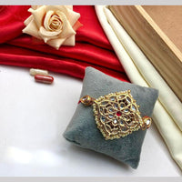 Manisha Jewellery Gold Plated Kundan Stone Rakhi