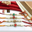 Manisha Jewellery Gold Plated Kundan Stone And Pearls Rakhi  (Assorted Design One Piece Only )