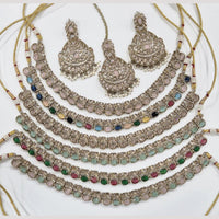 Manisha Jewellery Gold Plated Crystal And Pearl Necklace Set