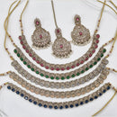 Manisha Jewellery Gold Plated Crystal And Pearl Necklace Set
