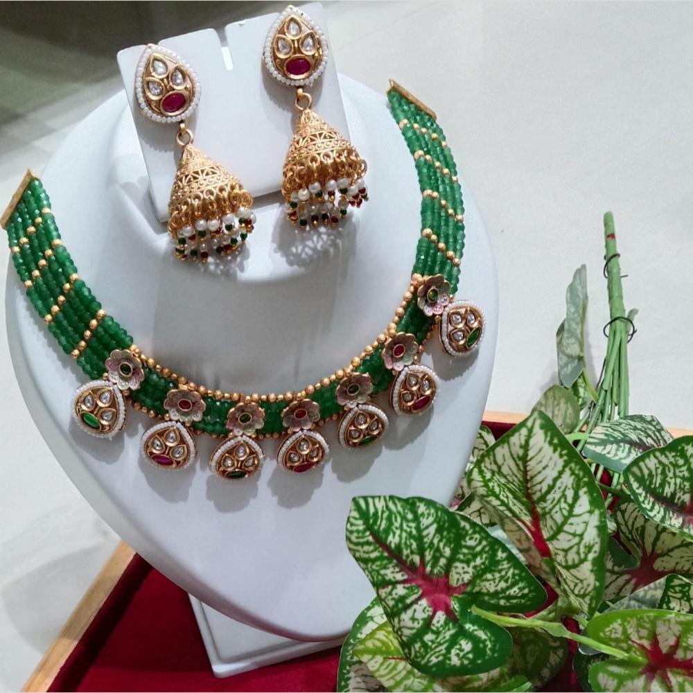 Manisha Jewellery Gold Plated Polki Kundan Necklace Set