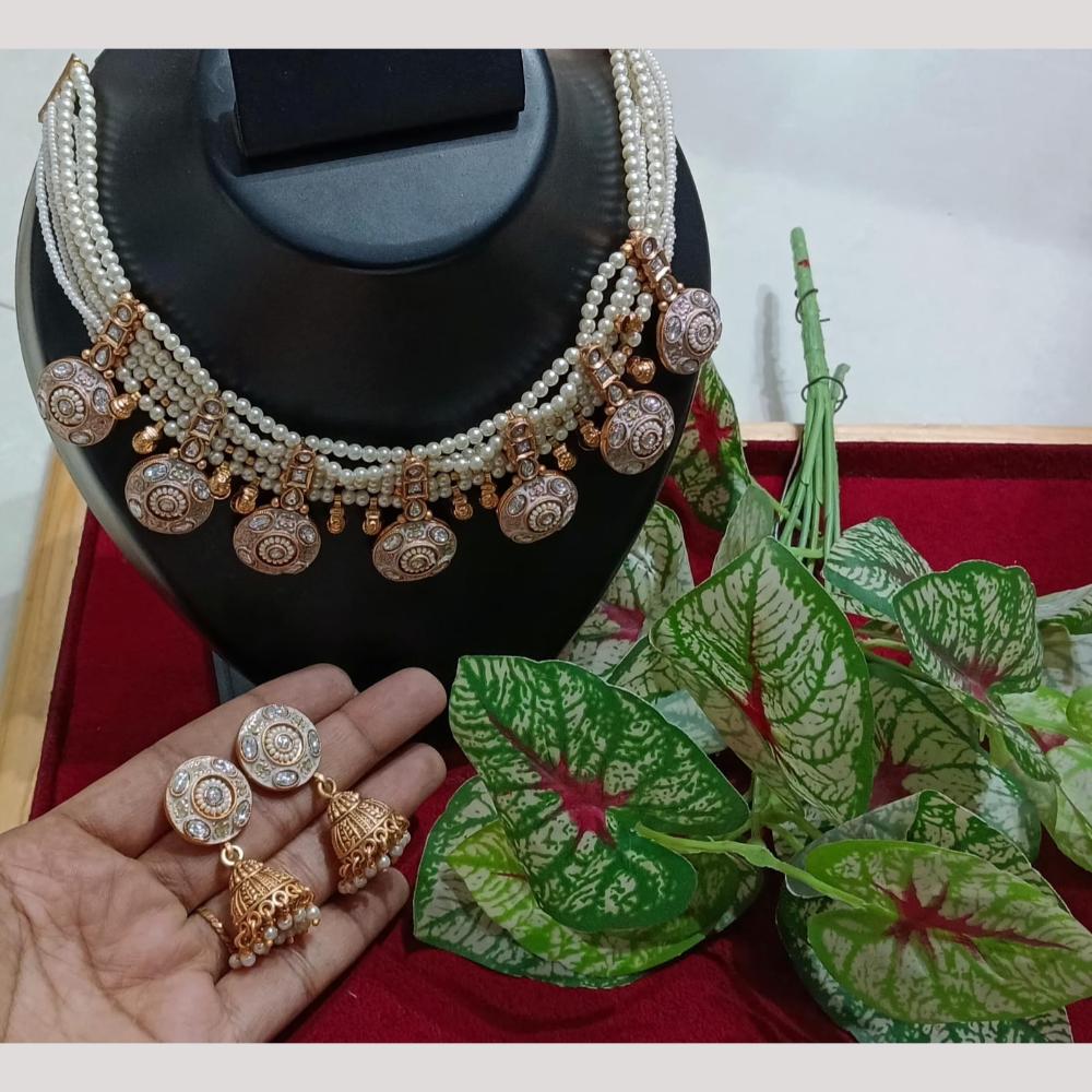 Manisha Jewellery Gold Plated Polki Kundan And Meenakari Necklace Set