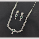 Manisha Jewellery Silver Plated American Daimonds Necklace Set