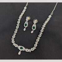 Manisha Jewellery Silver Plated American Daimonds Necklace Set