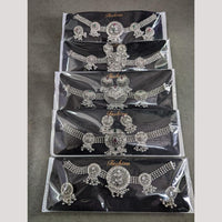 Manisha Jewellery Oxidized Plated Pota Stone Necklace Set (Assorted Design) (One Piece Only)