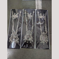 Manisha Jewellery Oxidized Plated Pota Stone Necklace Set (Assorted Design) (One Piece Only)