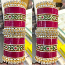 Manisha Jewellery Gold Plated Kundan Stone Acrylic Bridal Bangles Set