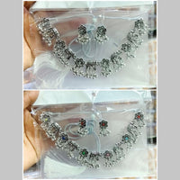 Manisha Jewellery Oxidized Plated Pota Stone Necklace Set