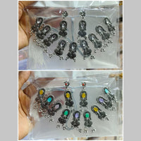 Manisha Jewellery Oxidized Plated Pota Stone Necklace Set