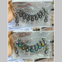Manisha Jewellery Oxidized Plated Pota Stone Necklace Set