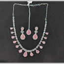 Manisha Jewellery Silver Plated American Diamonds Necklace Set