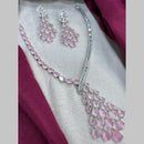 Manisha Jewellery Silver Plated American Diamonds Necklace Set