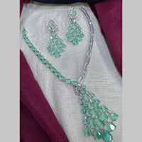 Manisha Jewellery Silver Plated American Diamonds Necklace Set