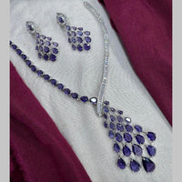Manisha Jewellery Silver Plated American Diamonds Necklace Set