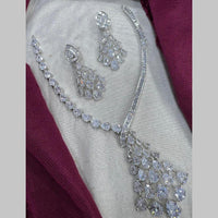 Manisha Jewellery Silver Plated American Diamonds Necklace Set