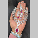 Manisha Jewellery Silver Plated American Diamonds Necklace Set