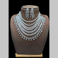 Manisha Jewellery Silver Plated American Diamonds Necklace Set
