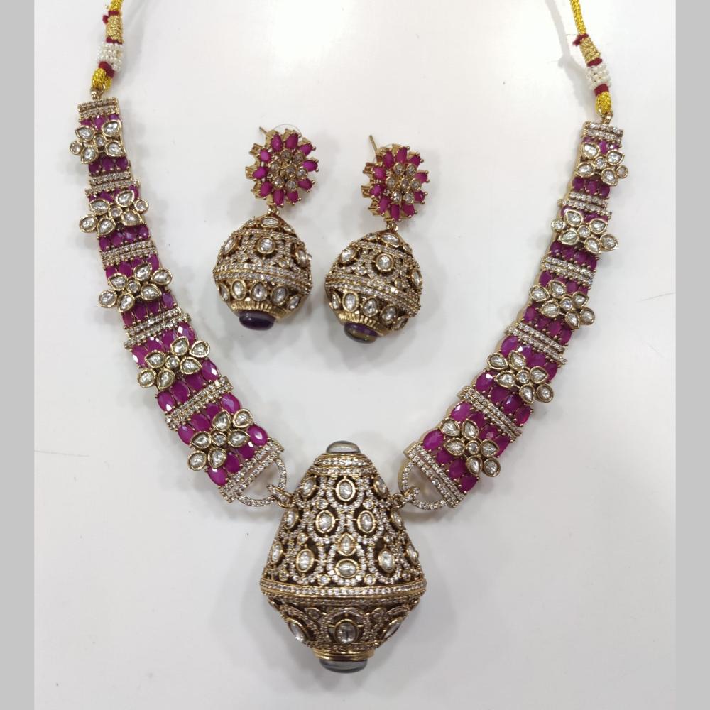 Manisha Jewellery Gold Plated Polki Kundan Necklace Set
