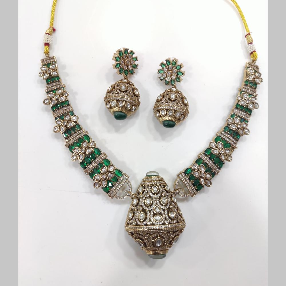 Manisha Jewellery Gold Plated Polki Kundan Necklace Set