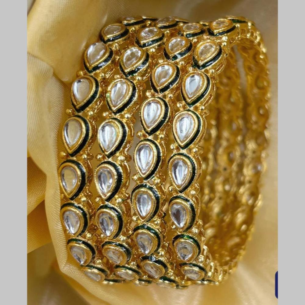 Manisha Jewellery Gold Plated Kundan Stone Bangles Set