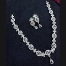 Manisha Jewellery Silver Plated American Diamonds Necklace Set