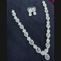 Manisha Jewellery Silver Plated American Diamonds Necklace Set