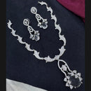 Manisha Jewellery Silver Plated American Diamonds Necklace Set