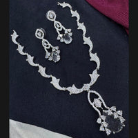 Manisha Jewellery Silver Plated American Diamonds Necklace Set