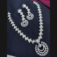 Manisha Jewellery Silver Plated American Diamonds Necklace Set