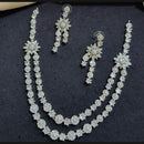 Manisha Jewellery Silver Plated American Diamonds Necklace Set