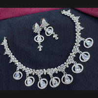 Manisha Jewellery Silver Plated American Diamonds Necklace Set