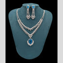 Manisha Jewellery Silver Plated American Diamonds Necklace Set