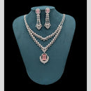 Manisha Jewellery Silver Plated American Diamonds Necklace Set