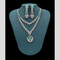 Manisha Jewellery Silver Plated American Diamonds Necklace Set