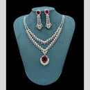 Manisha Jewellery Silver Plated American Diamonds Necklace Set