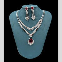 Manisha Jewellery Silver Plated American Diamonds Necklace Set